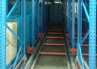Warehouse Q235 laminó velocidad automática del estante de acero de la lanzadera de 4 maneras
