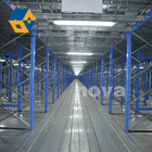 El entresuelo del metal de la plataforma del almacenamiento de Warehouse suela resistente de varias filas azul