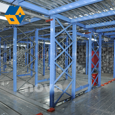 El entresuelo del metal de la plataforma del almacenamiento de Warehouse suela resistente de varias filas azul